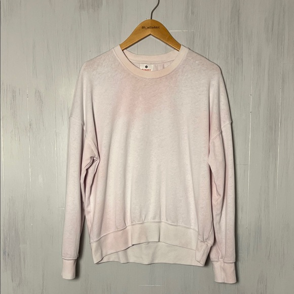Sundry Sweaters - Sundry White and Pink‎ Tie-Dye Crew Neck Sweater Size M